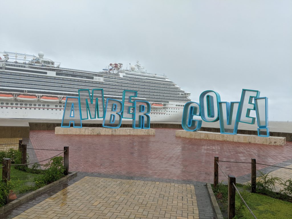 Carnival Horizon with Amber Cove Sign