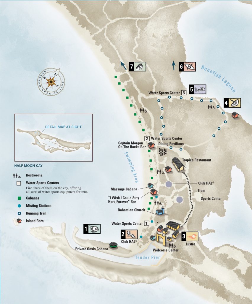 Map of Half Moon Cay