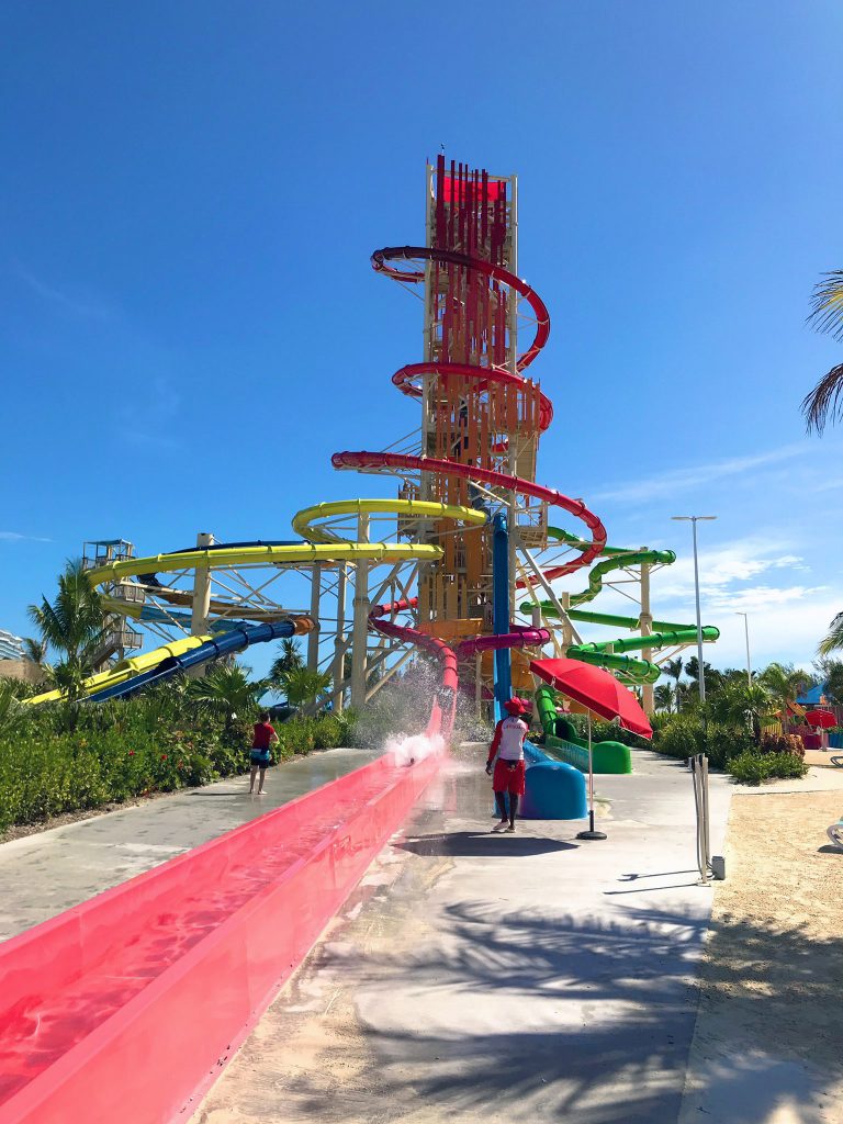 The Slide Tower at CocoCay holds Devil's Peak - the tallest water slide in North America