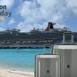 Suitcases on cruise ship with Amazon Prime Day Logo