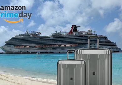 Suitcases on cruise ship with Amazon Prime Day Logo