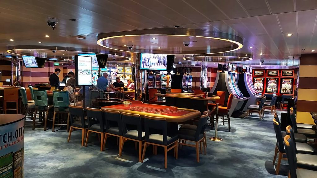 Casino with slots and tables on the Carnival Breeze