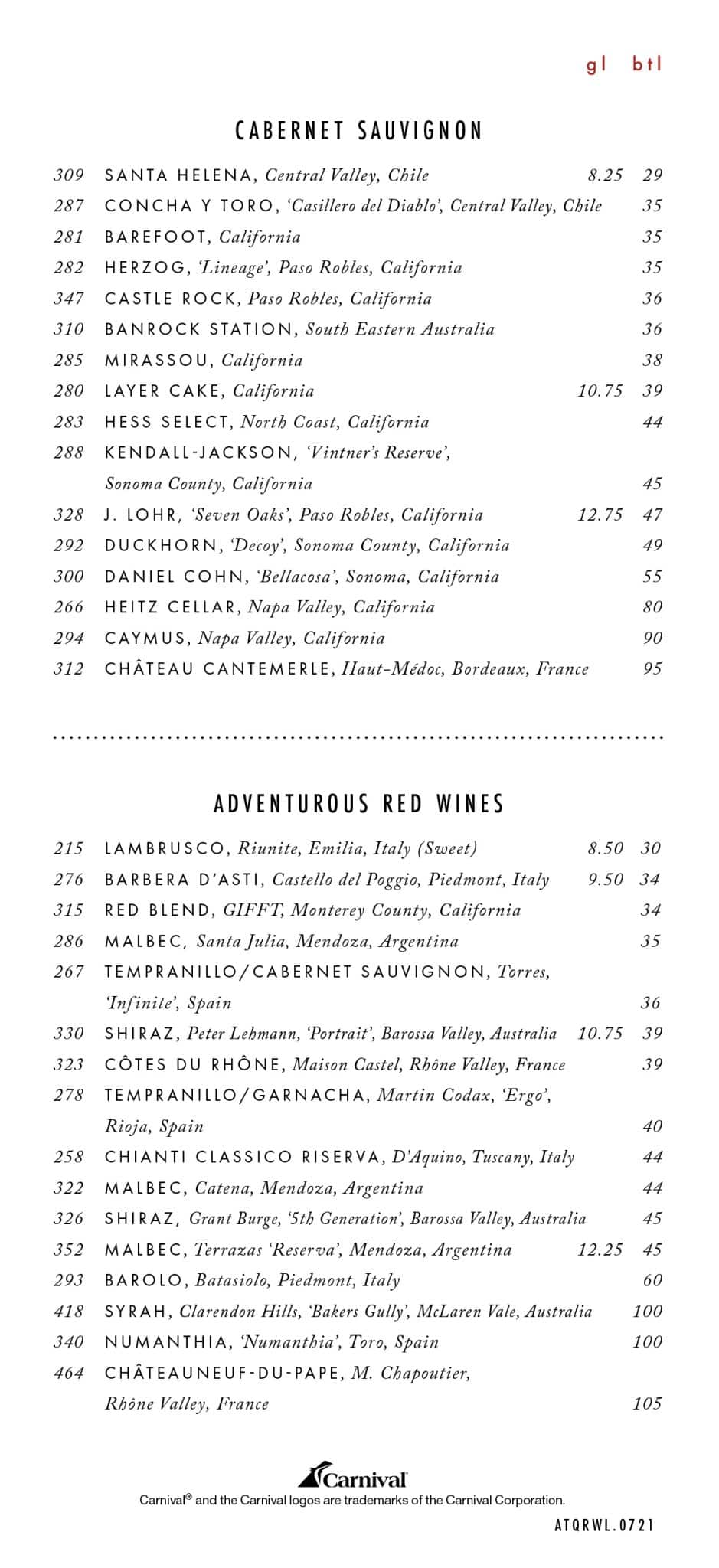 carnival cruise wine policy