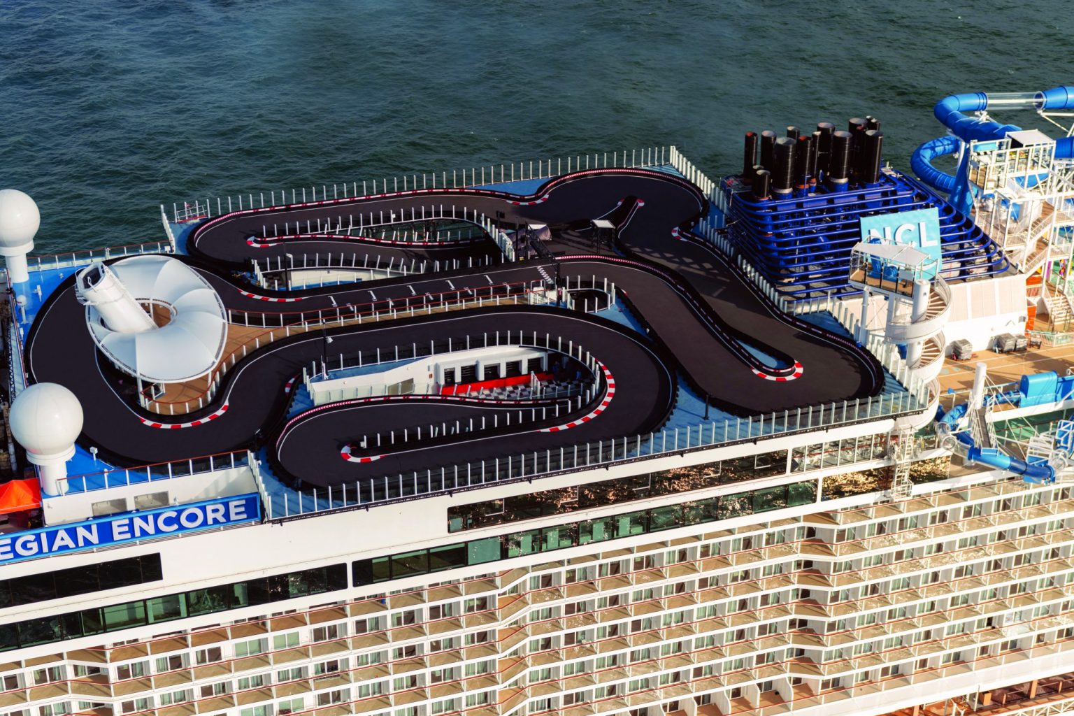 cruise line with race track