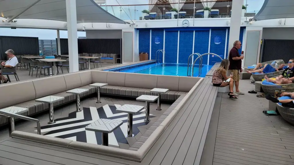 Pool and Sitting area on a cruise ship