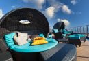 Teal clamshell on a cruise deck