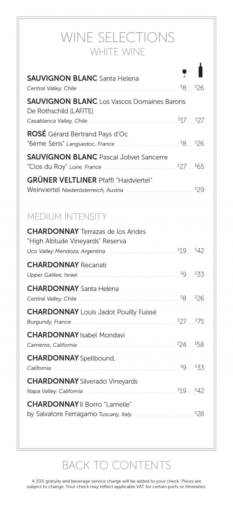 Norwegian Cruise Line Drink Menus and Pricing Cruise Spotlight