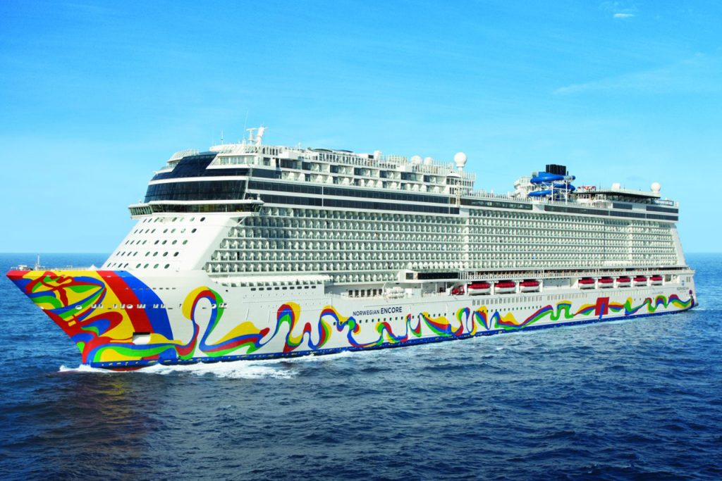 Norwegian Encore on the ocean