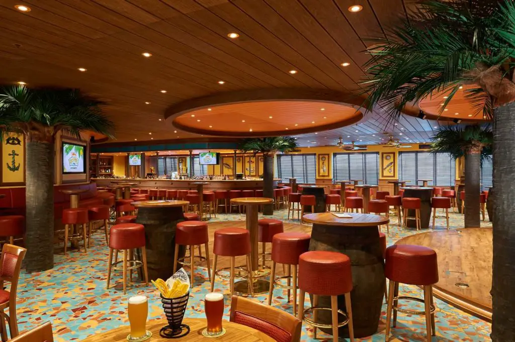Caribbean themed Red Frog Pub Bar on Carnival Radiance