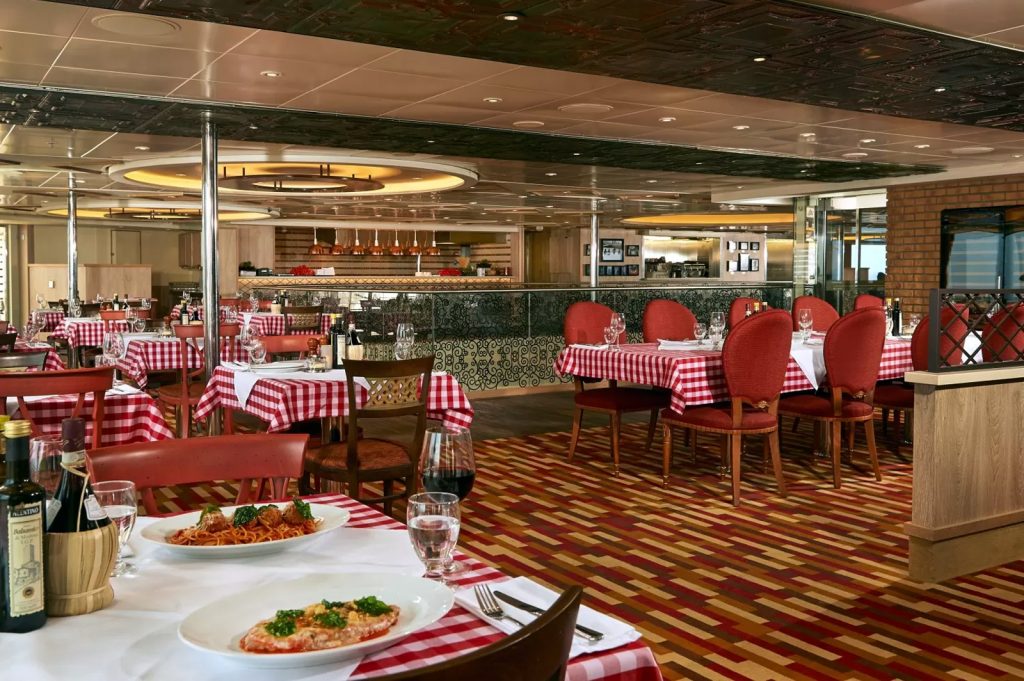 Italian restaurant on cruise ship