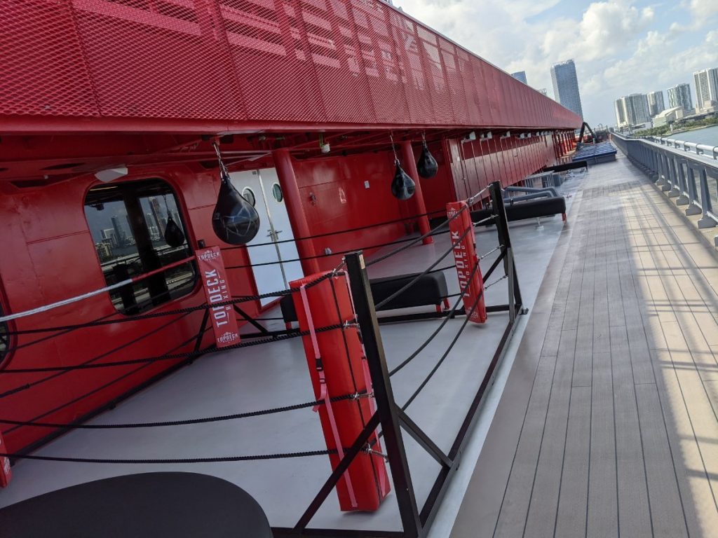 boxing bags on a cruise ship