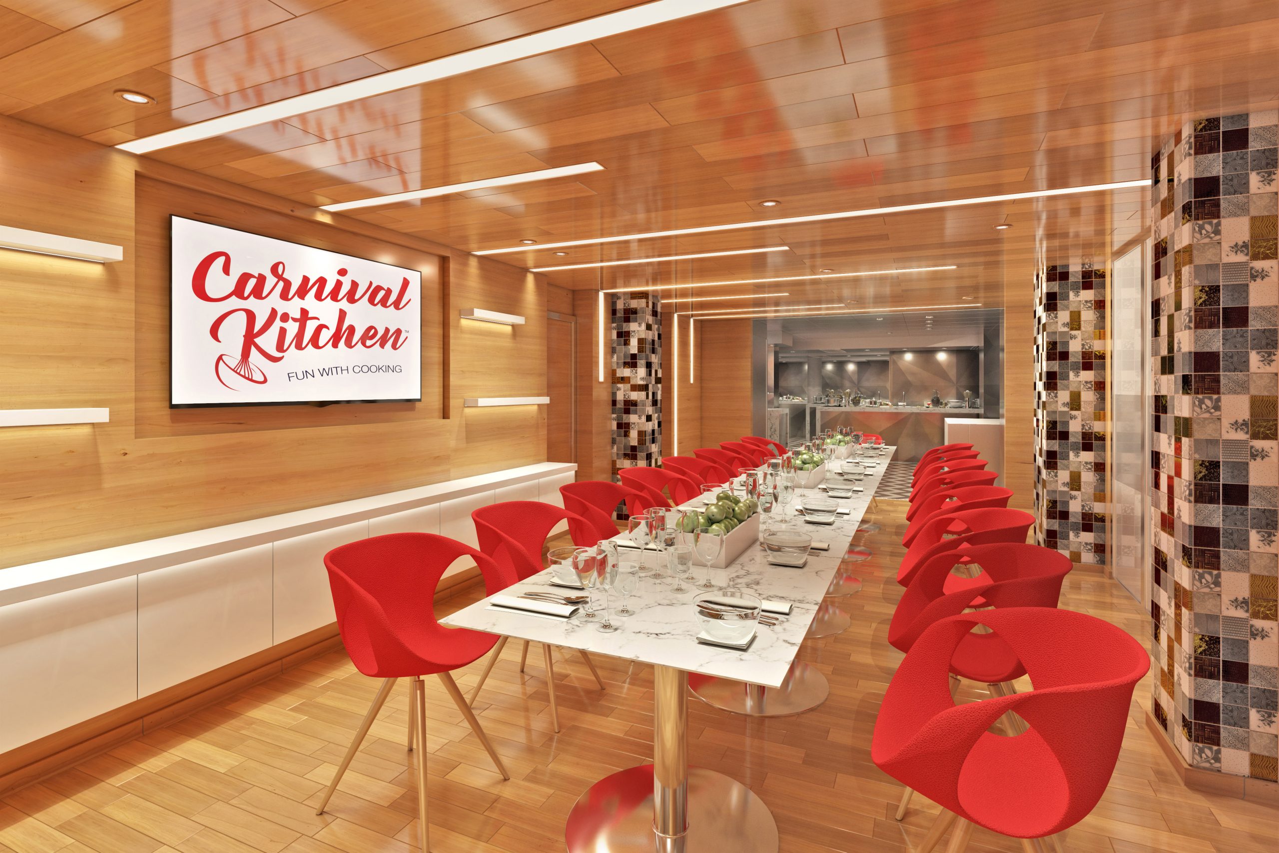 Dining room in the Carnival Kitchen on the Mardi Gras
