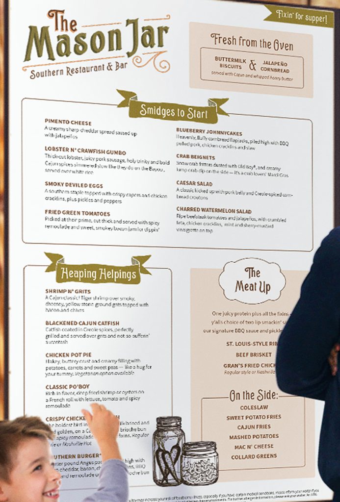 The Mason Jar restaurant Menu on Wonder of the Seas