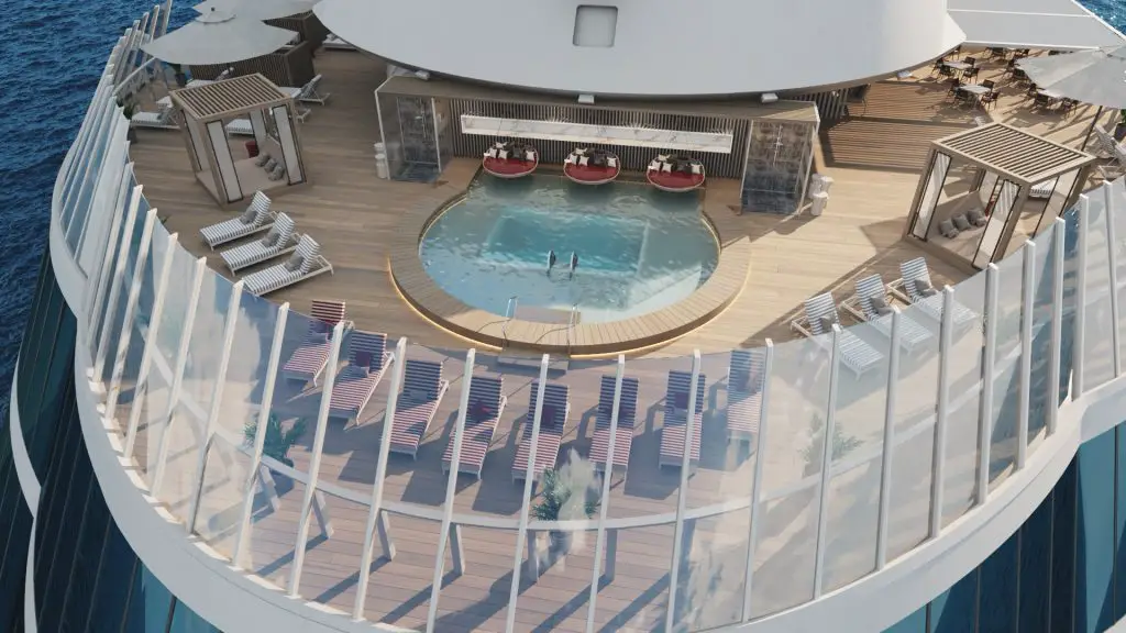pool and chairs on top of Celebrity Beyond
