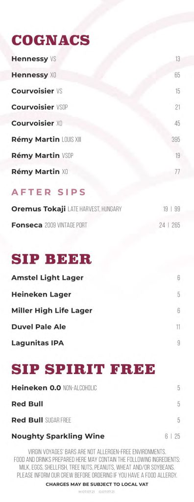 virgin voyages sip bar menu page 4