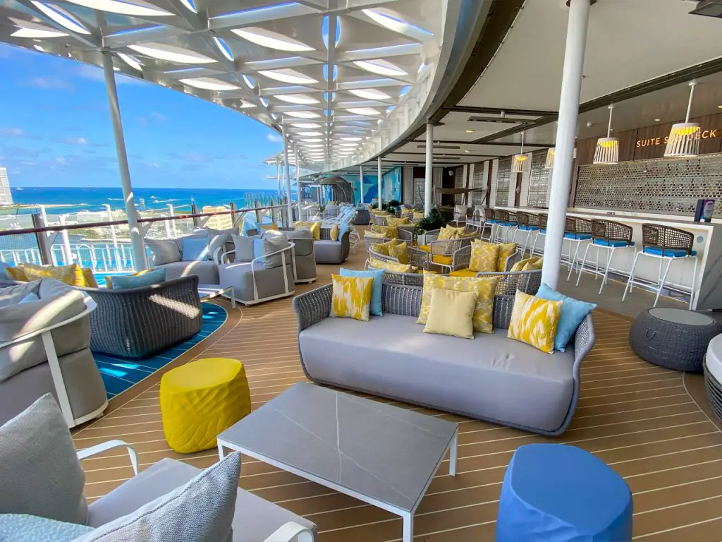couches on pool deck
