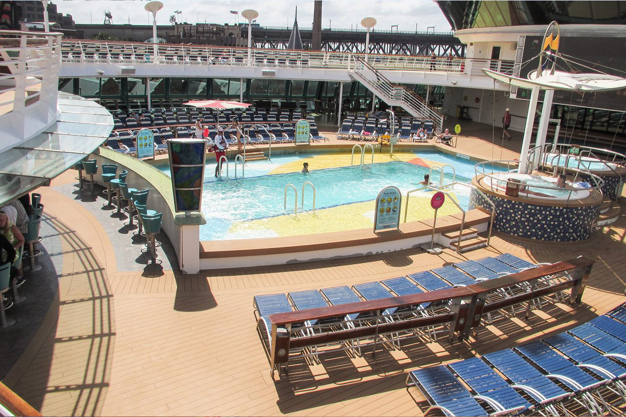 The main pool on Royal Caribbeans Radiance of the Seas