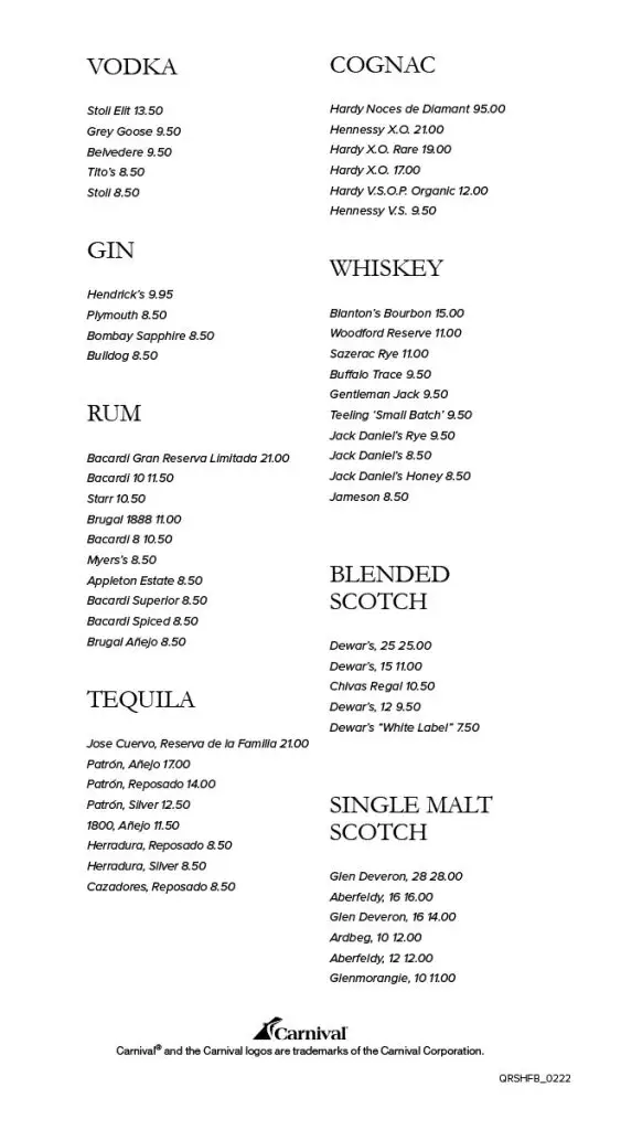 Carnival Steakhouse Cocktail Page 2 - May 22