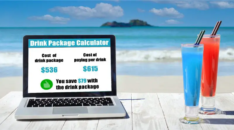 cruise drink package calculator on a laptop screen