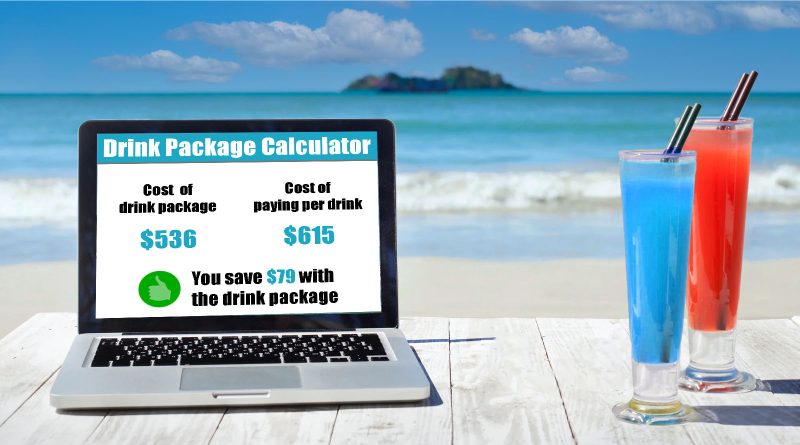 cruise drink package calculator on a laptop screen