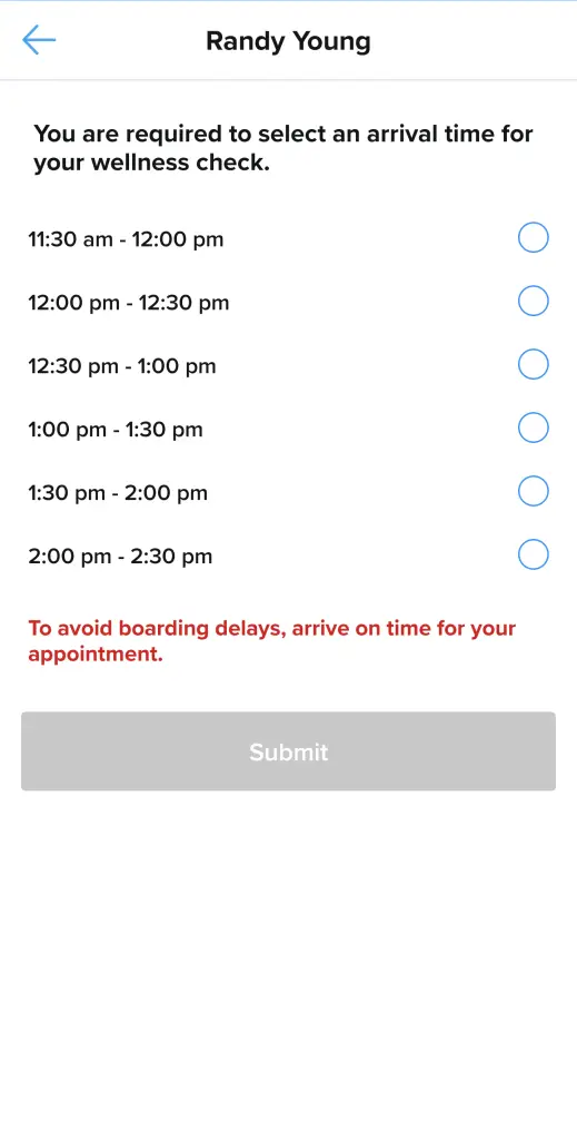 royal caribbean app arrival times