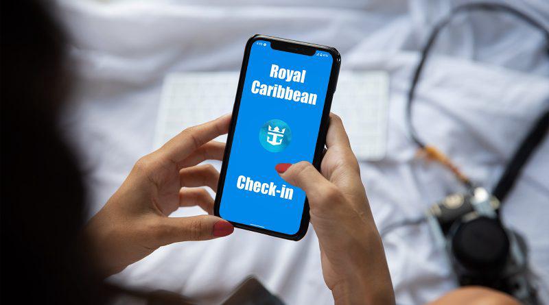 woman checking in using royal caribbean app