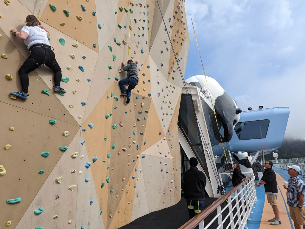 rock climbing wall on ovation of the seas