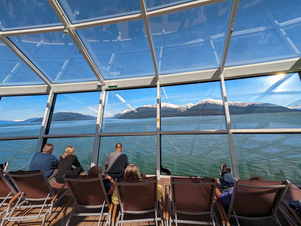 ovation of the seas solarium overlooking inside passage