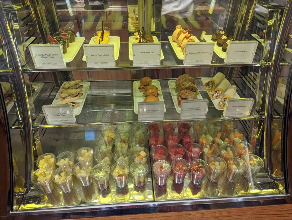 snack selection at cafe promenade on Ovation of the Seas
