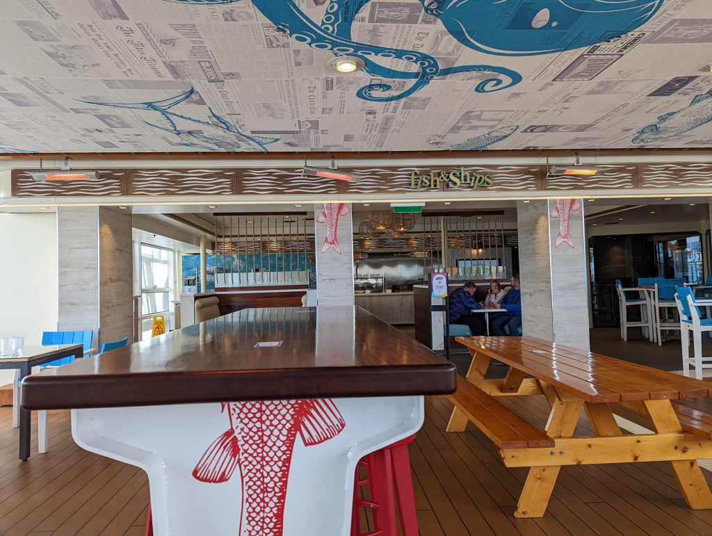 fish and ships dining area on ovation of the seas