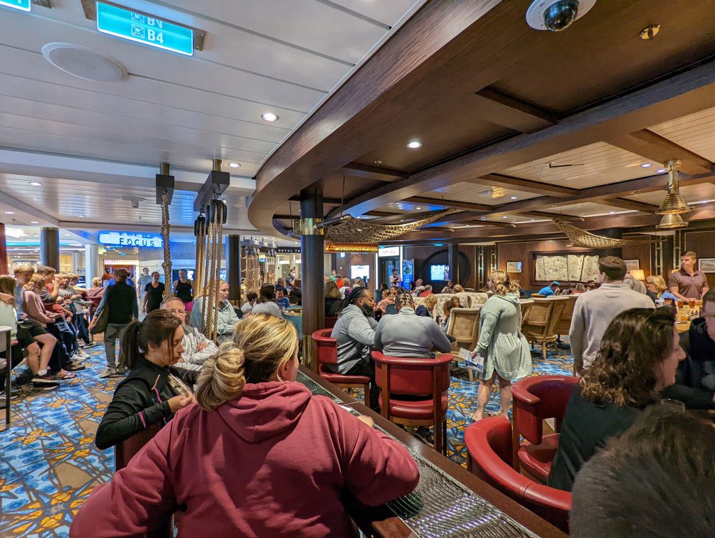 crowd at schooner bar on ovation of the seas