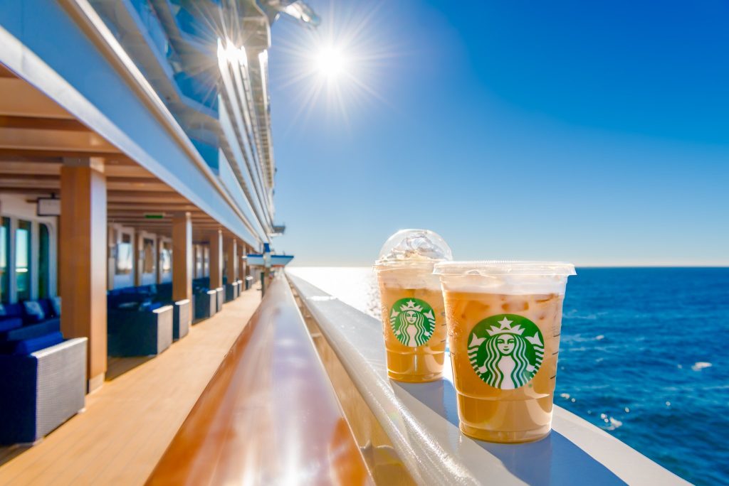 starbucksk cups on norwegian ship