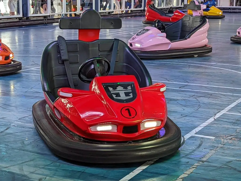 red bumper car on ovation of the seas
