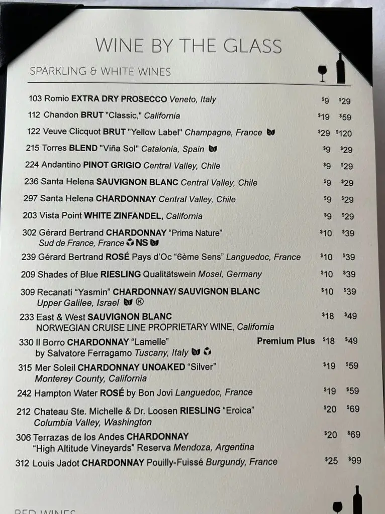 norwegian prima hudsons wine list page 1