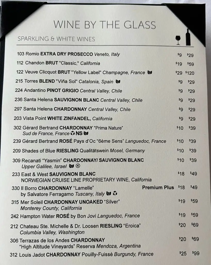 norwegian prima hudsons wine list page 7