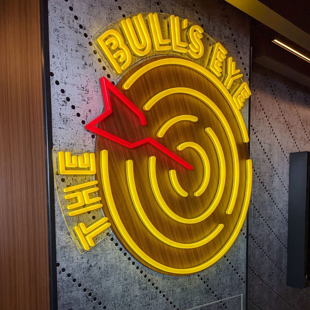 bullseye neon sign