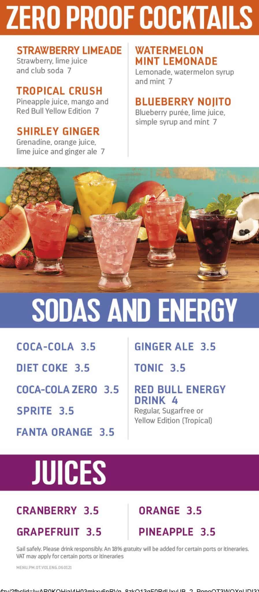 Royal Caribbean Drink Menus for 2024 - Cruise Spotlight