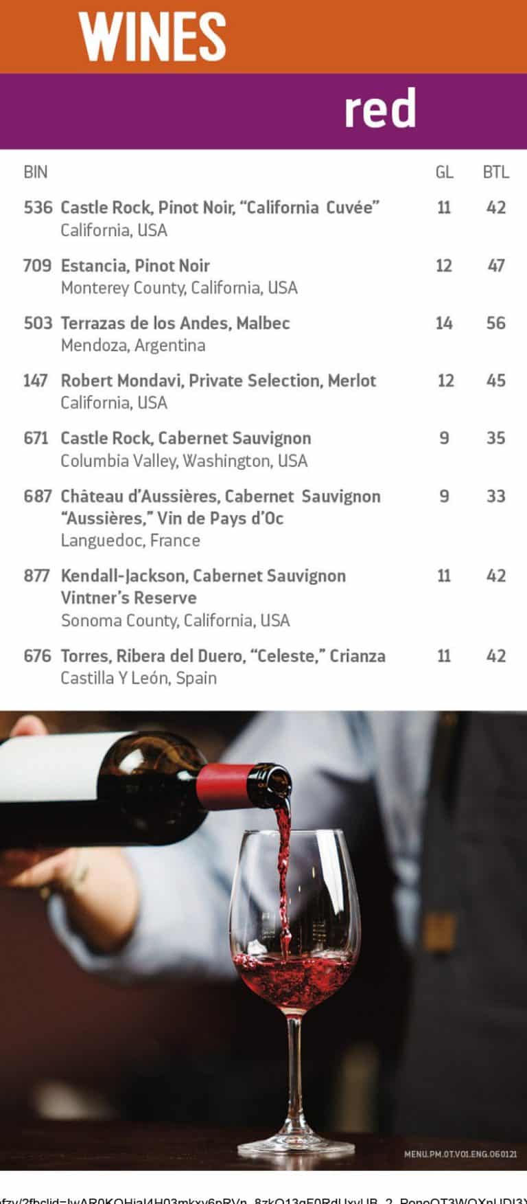 Solarium Bar Menu page 7