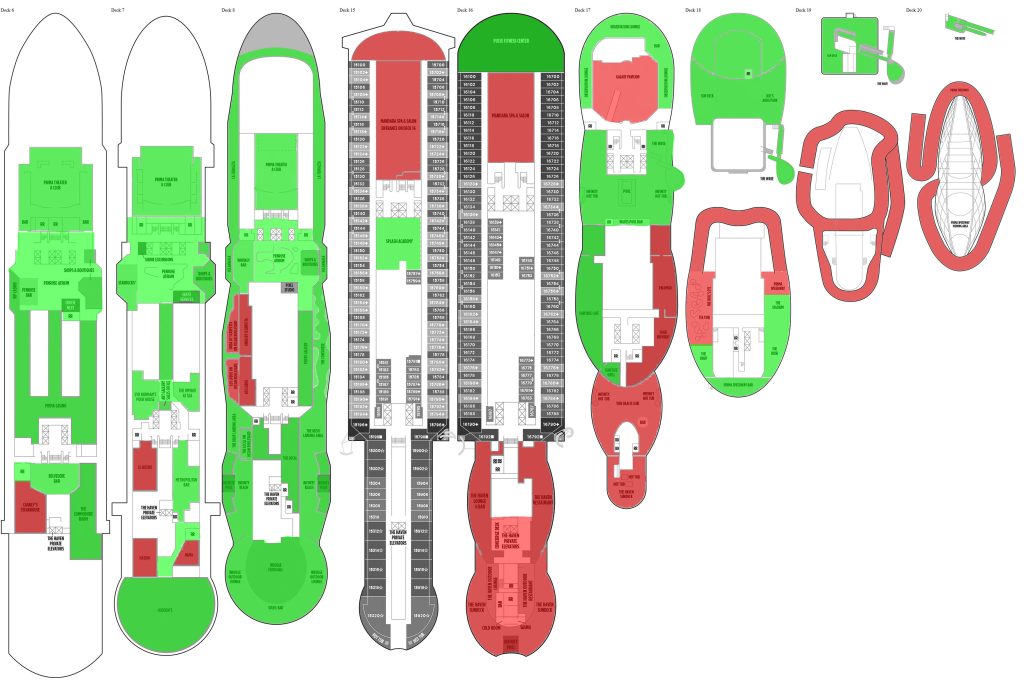 diagram showing paid vs free areas on norwegian prima