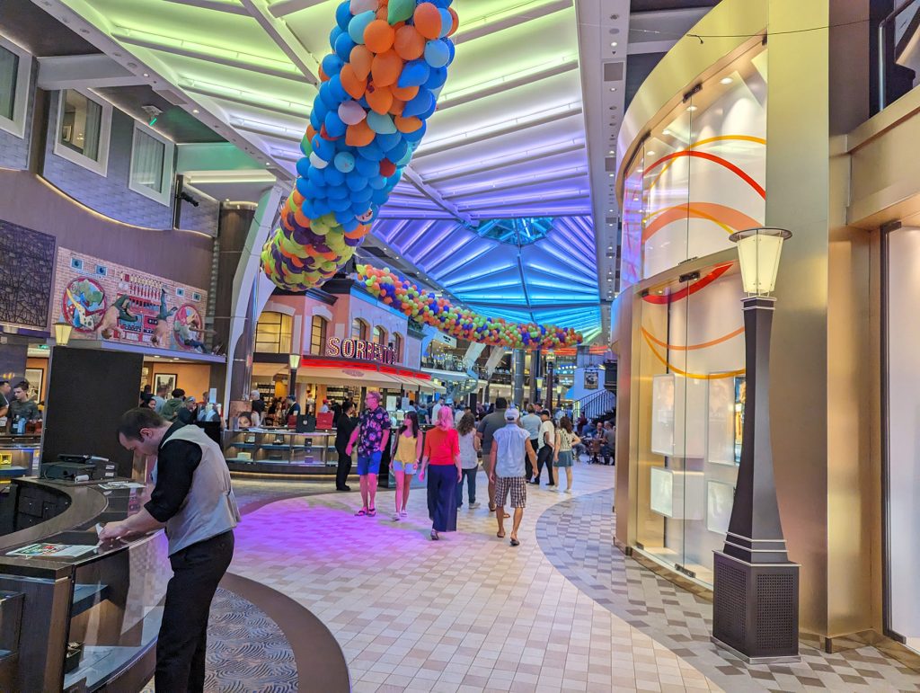 royal promenade on harmony of the seas on boarding day