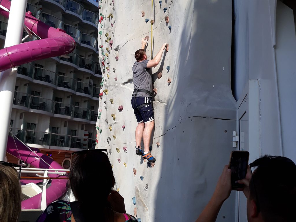 climbing rock wall