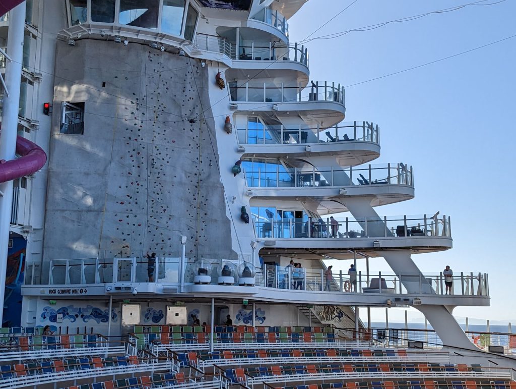 rock climbing wall on harmony of the seas