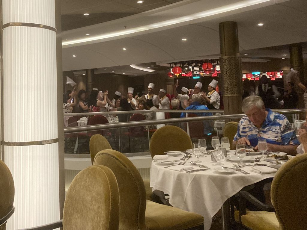 staff in the silk dining room