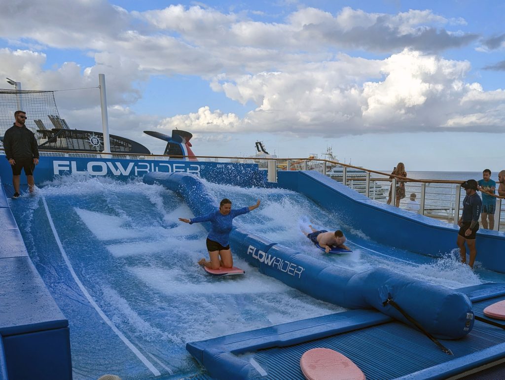 split boogie boarding flow rider on harmony of the seas