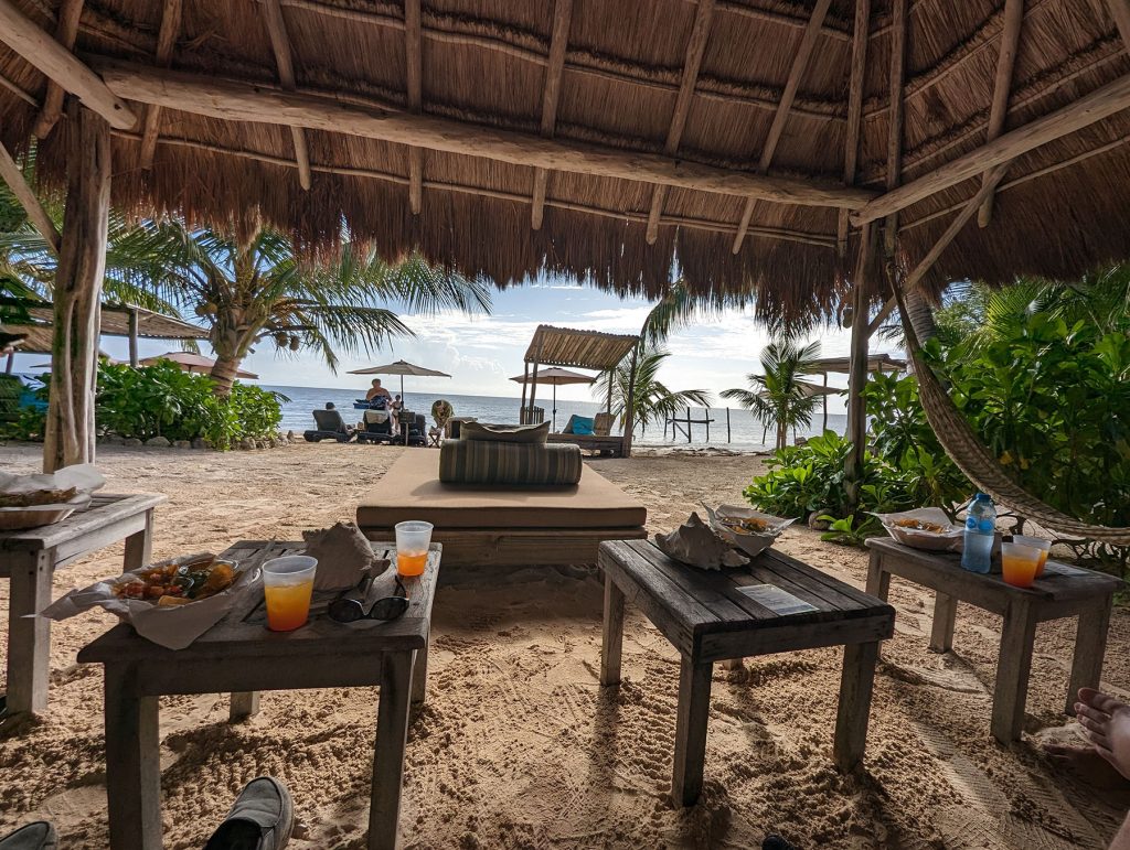 view of ocean from maya chan cabana