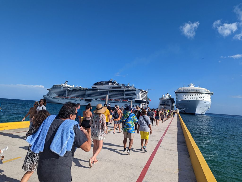 pier with 4 cruise ships