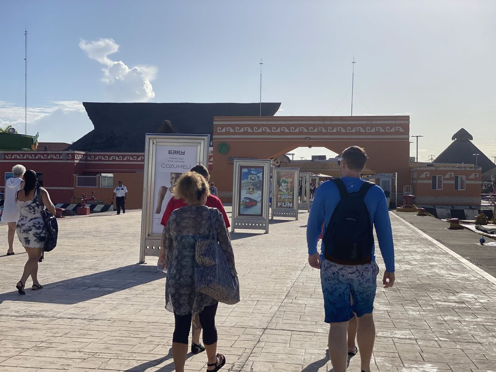 walking into cozumel cruise terminal