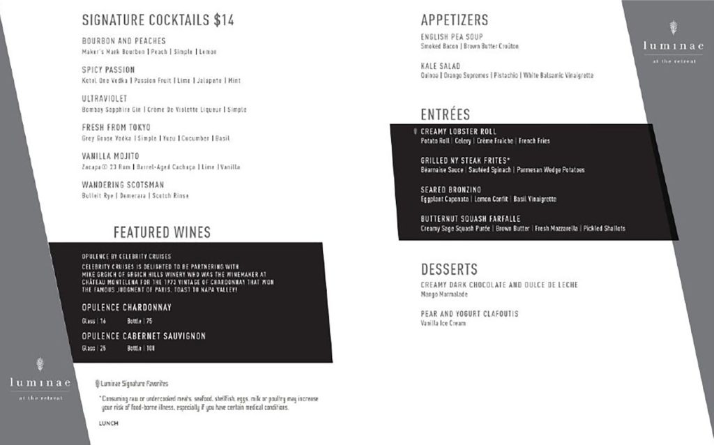 All About Celebrity's Luminae Cruise Spotlight