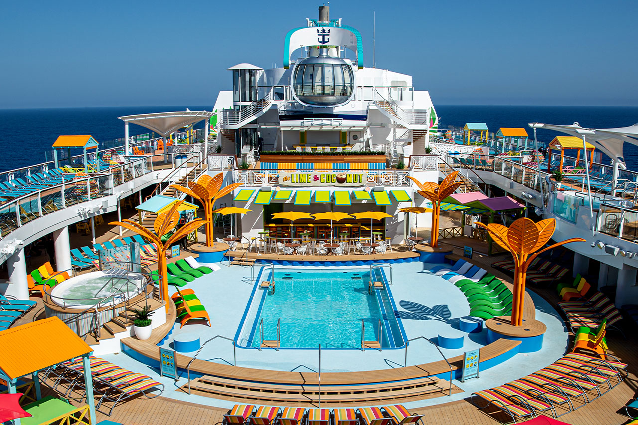 Outdoor pool on the Odyssey of the Seas