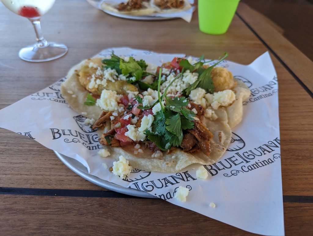 tacos at Blue Iguana Cantina